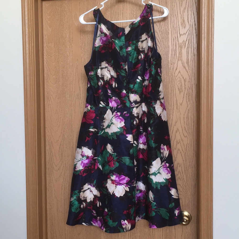 Formal jewel toned, mid length dress